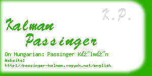 kalman passinger business card